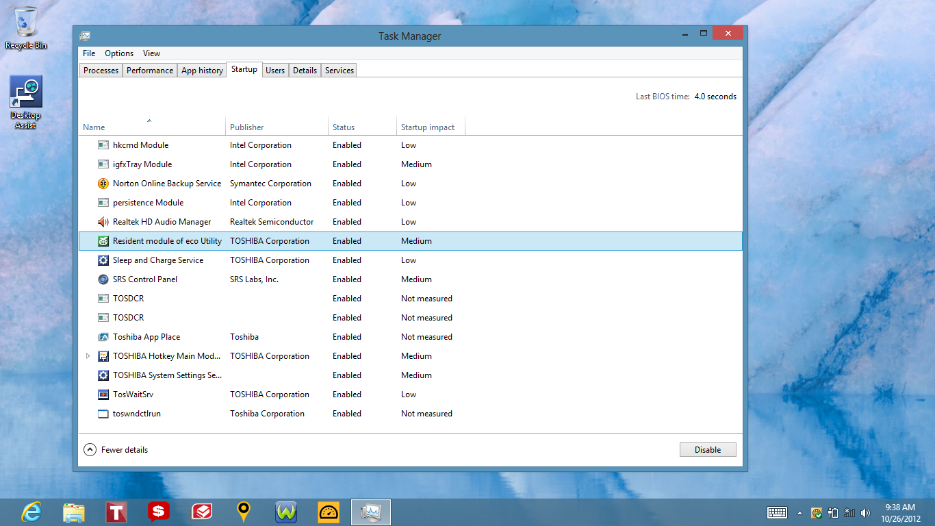 Windows 8 administrador de tareas